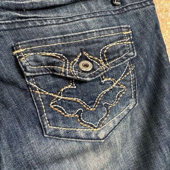 Blue Asphalt Skinny Mid Rise Faded 2000s Vintage Style Jeans Size 7 - Picture 7 of 9